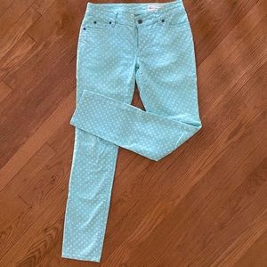 Two by Vince Camuto mint polka dot pants